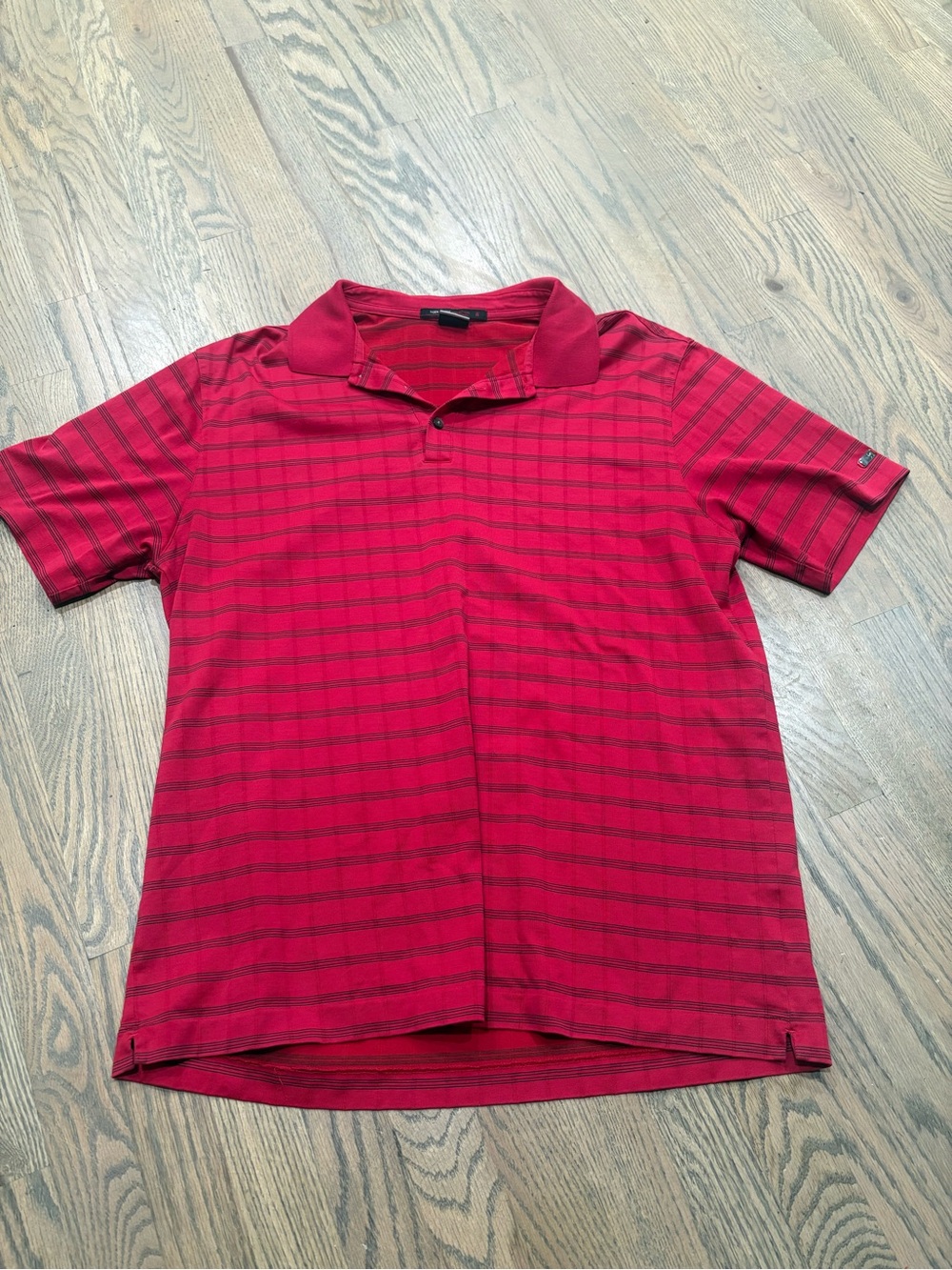 Men's Red Striped Tiger Woods Collection Polo